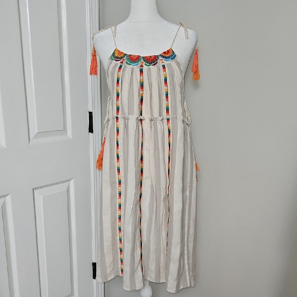 Altar'd State Dresses & Skirts - Altar'd State Women's Bohemian Embroidered Dress with Tassels M